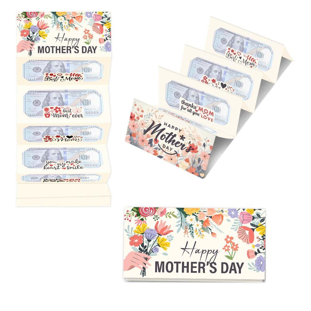 Flower Pattern Money Festival Card Surprise Mother's Day Cash Holder Festival Money Box For Mother