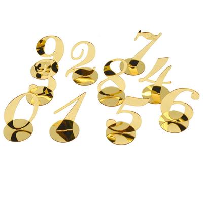 10pcs Wedding Table Numbers Gold Mirror Acrylic Signs Reception Number Decor X3UC