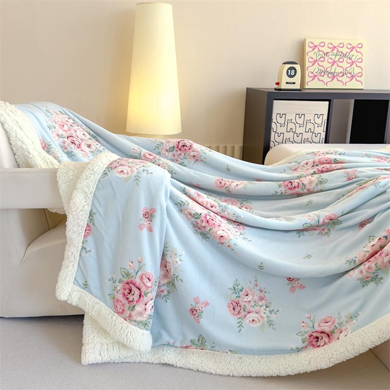 Thicken Warm Cartoon Blanket Comfortable and Skin-friendly Throw Blankets Velvet Bed Cover Cute Bedspreads for Bed Sofa Couch