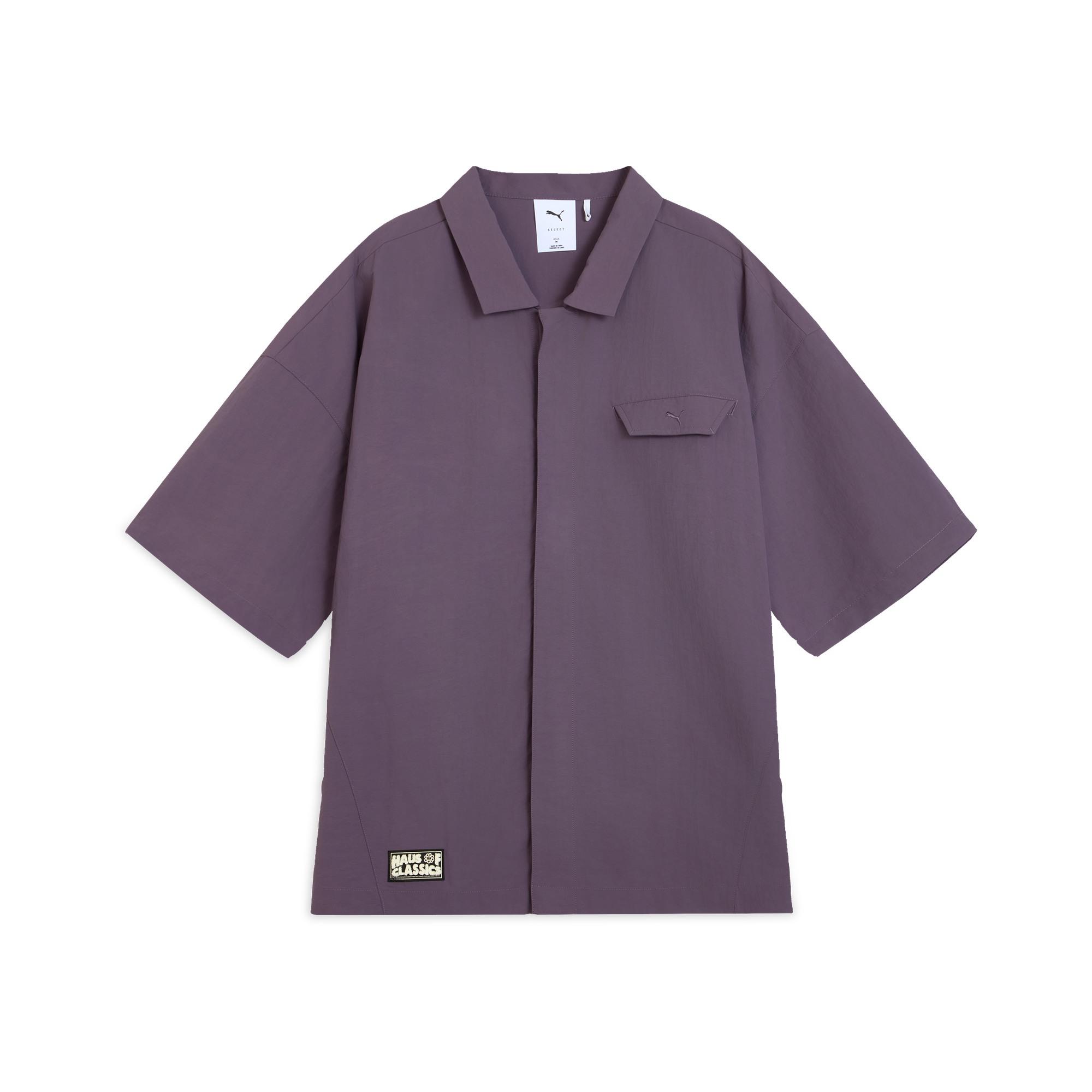 

New PUMA Classics Woven Shirt Unisex Charcoal Gray Purple 631555-46 XL (185/104A)