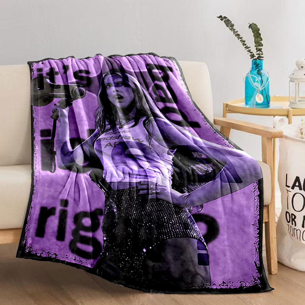 Woman with Megaphone Art Blanket for all seasons blanket lunch break throw gift