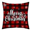 New Christmas Short Plush Pillow Cover Peach Skin Digital Printing Cushion Cover Christmas Snowman Pattern