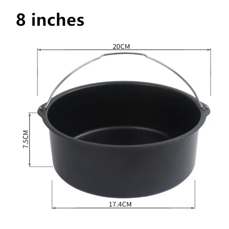6/7/8palcová Forma na pečení do horkovzdušné fritézy Nepřilnavý koš na pečení Kulatý do trouby Horkovzdušná fritéza Pečení Pečení Kuchyňské doplňky Dropshipping