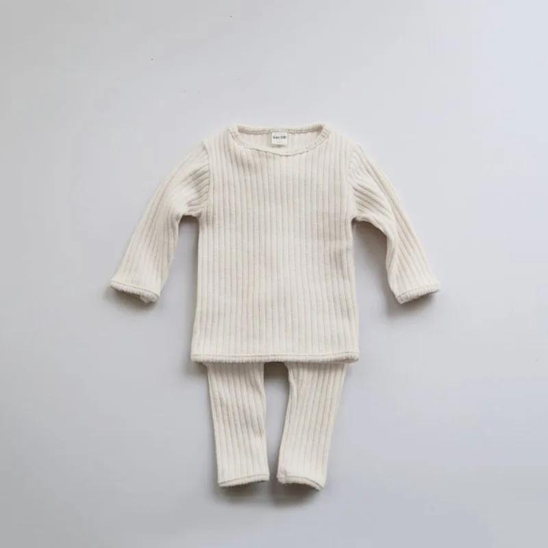 Baby Thermal Underwear Suits Long Sleeve Sweater Tops+ Leggings Kids Boy Girl Pajamas Clothes Suit