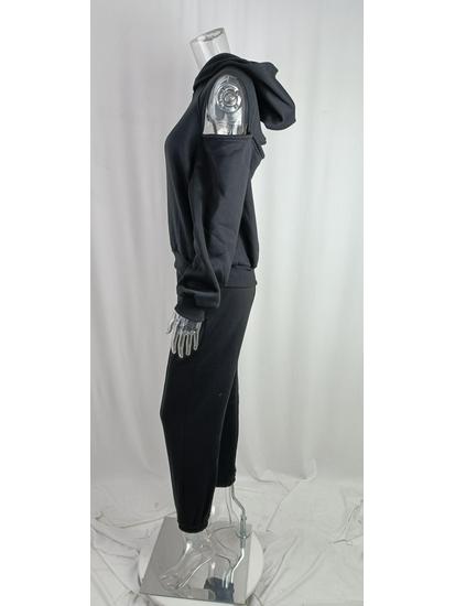 Autumn 2025 Minimalist Long Sleeve Fleece Sweatshirt & Elastic Waistband Long Pants Set