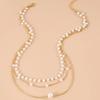 YWZIXLN Trend Elegant Jewelry Wedding Multilayer Pearl Necklace For Women White Imitation Pearl Choker Necklace N0323