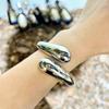 Fashion Commuting Simple Water Drop Type Glossy Bracelet Women'S Gold And Silver Opening Light Luxury High-End Jewelry