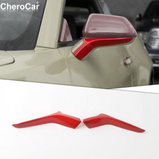 Car Rearview Mirror Base Trim Strip Cover for Chevrolet Camaro 2017- Red ABS