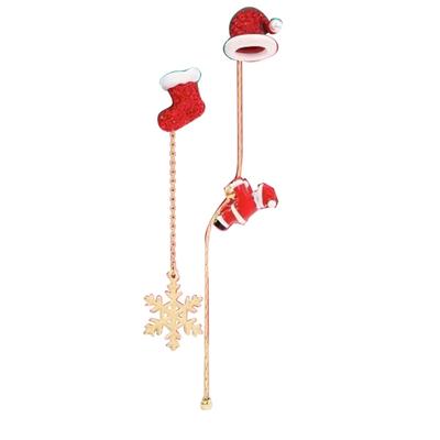 Delicate Jewelry Christmas Hat Socks Snowflake Earrings 2023 Trend Vintage Temperament Drop Earrings for Girls Lady Gift