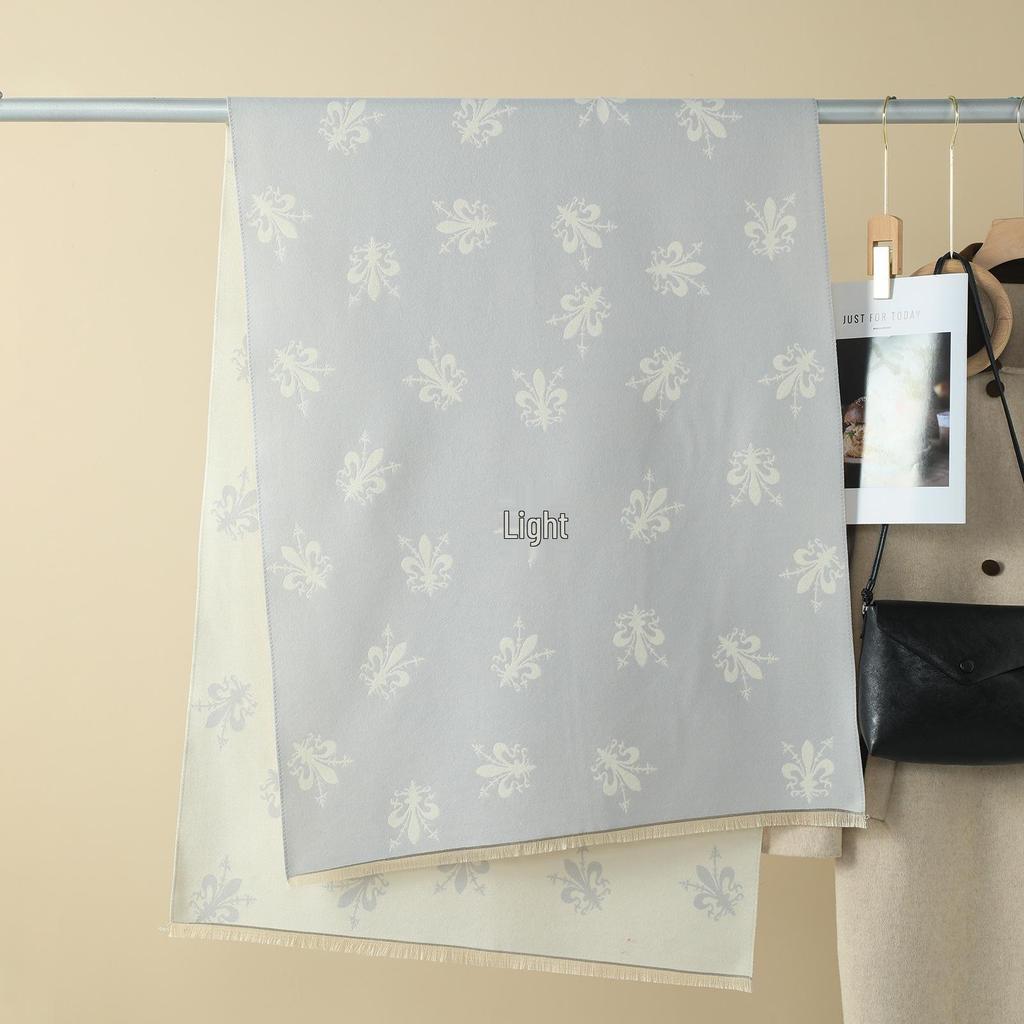 Double-Sided Women's Winter Ink Painting Snood: Imitation Cashmere Scarf for Air-Conditioned Rooms.