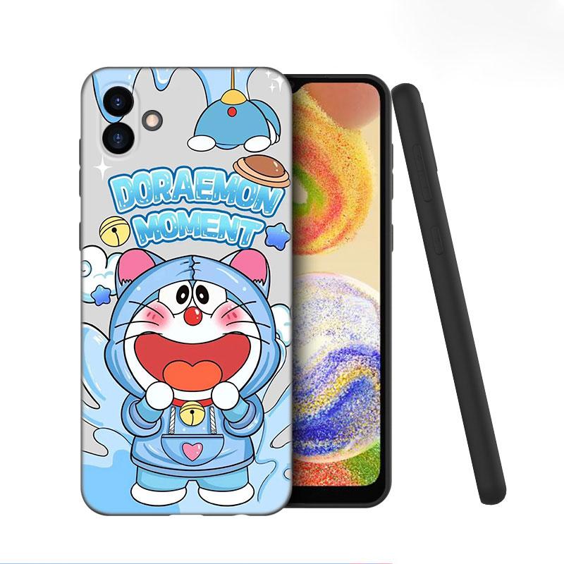 Cartoon Anime Doraemon Phone Case For Samsung Galaxy A01 A03 Core A04 E A02 A05 A10 A20 A21 A30 A50 S A6 A8 Plus A7 Black Cover