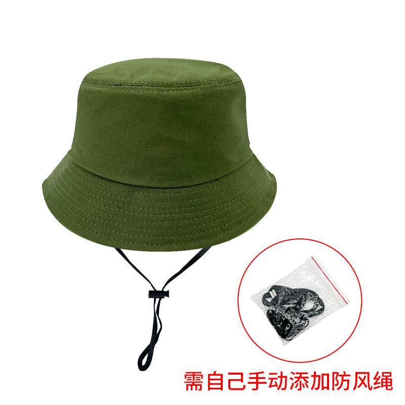 Cotton Fisherman s Hat: Outdoor Hiking Sun Hat, Solid Color Bucket Hat for Boys and Girls 56~58CM