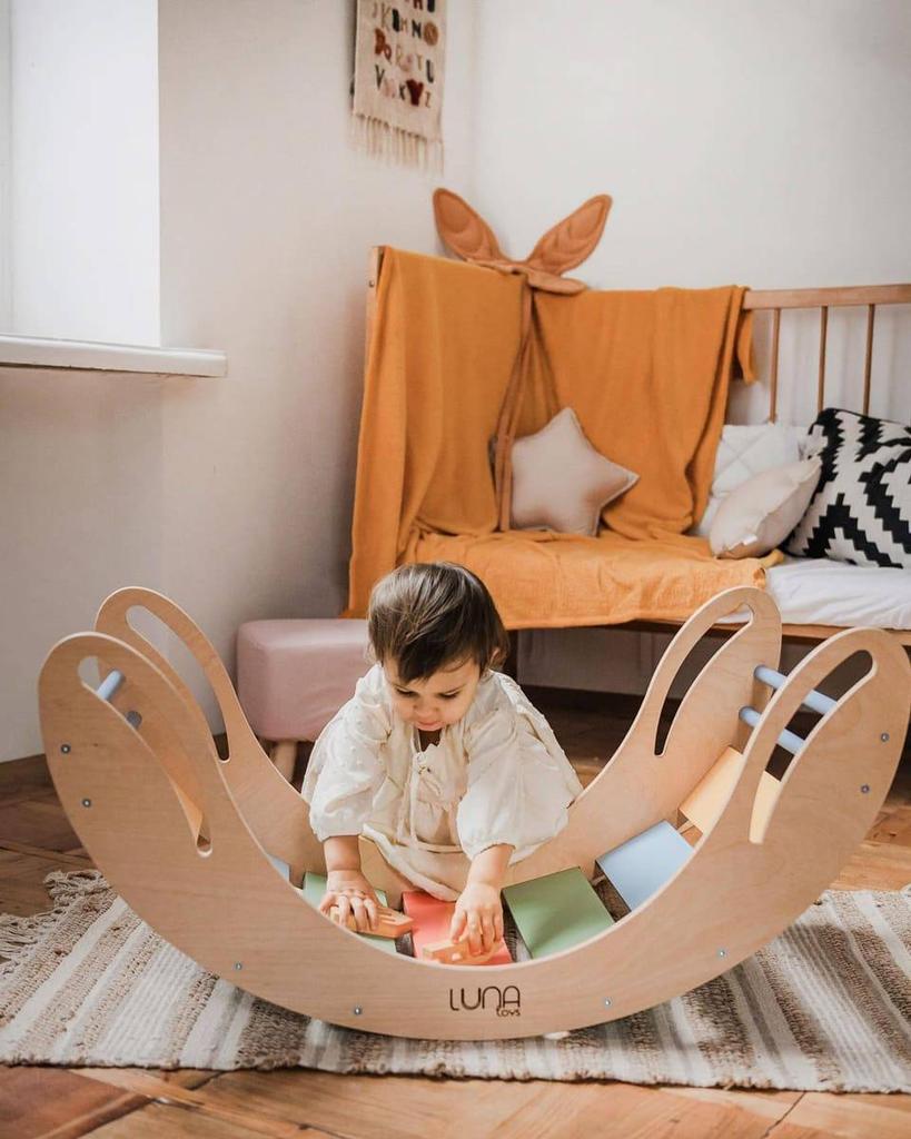 Smile wooden rocker
