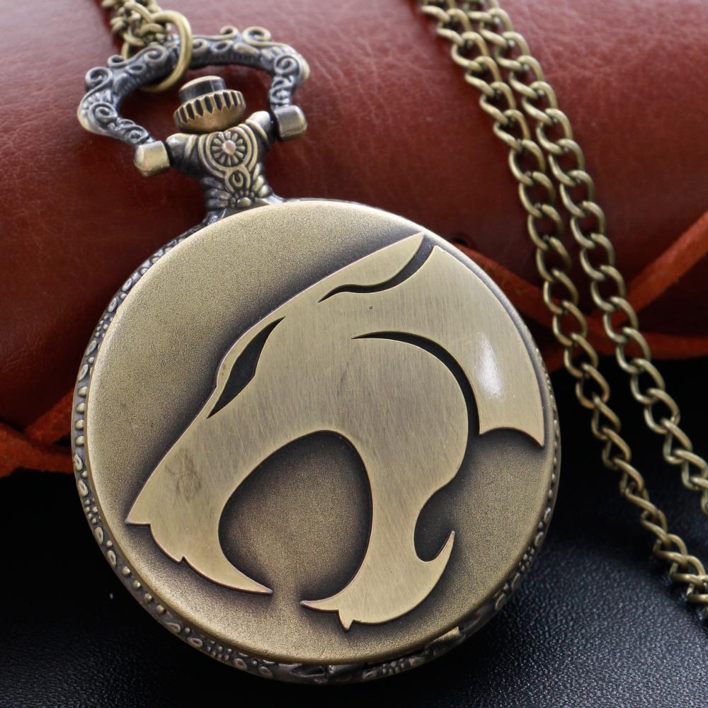 

Bronze Leopard Hero Quartz Pocket Watch Vintage Steampunk Necklace Roman Digital Dial for Men and Women Xh3011 бронзовый