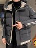 Men's Hooded Cotton-Padded Jacket – Thick, Solid Color, Loose Fit for Autumn and Winter