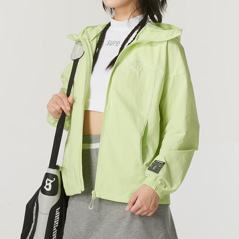 Puma Breathable Running Hooded Solid Color Long Sleeve Jacket Women Jackets Light-Green 628763-35