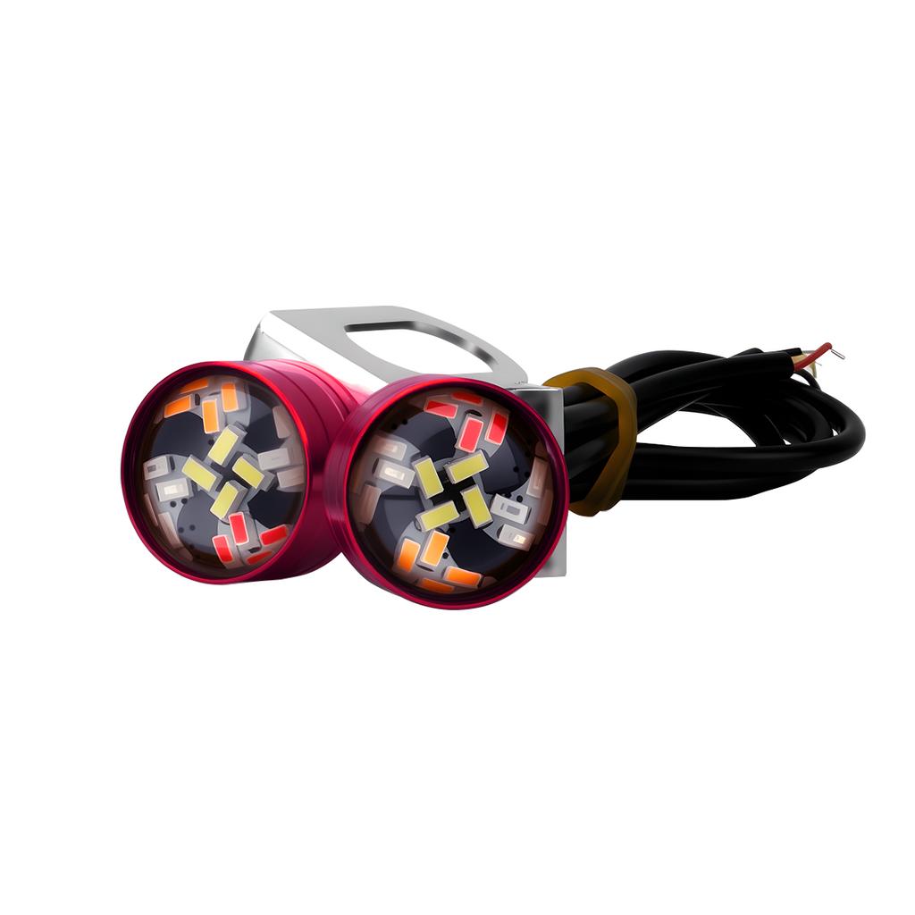 2PCS Motorcycle LED Strobe Light Super Bright Spotlight Headlight RGB Color Warning Turn Signal Auxiliary Motorcycle Accessories