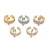 New hot-selling three-color ring, split ring, personalized micro-inlaid zircon pin ring.