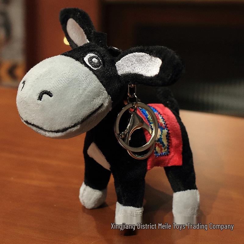 Charming Country Fair Donkey Pendant & Keychain | Plush Toy Doll Gift & Backpack Decoration
