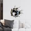 3D Passionate Football Breaking Through Wall World Cup Wall Sticker Waterproof Removable Self-Adhesive for Home Party Room Fan Sports Decor