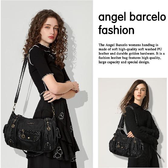 Angel Barcelo Purses for Women Soft PU Leather Shoulder Bag Crossbody Purse and Handbags