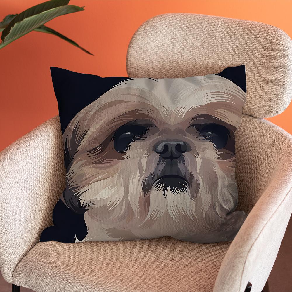 Krásný povlak na polštář Shih Tzu Měkké povlaky na polštáře pro dekoraci farmářské pohovky Domácí dekorace a Ochranný povlak na polštář