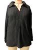 2023 Autumn/Winter Women's Plus Size V-Neck Ribbed Long Sleeve Brushed T-Shirt