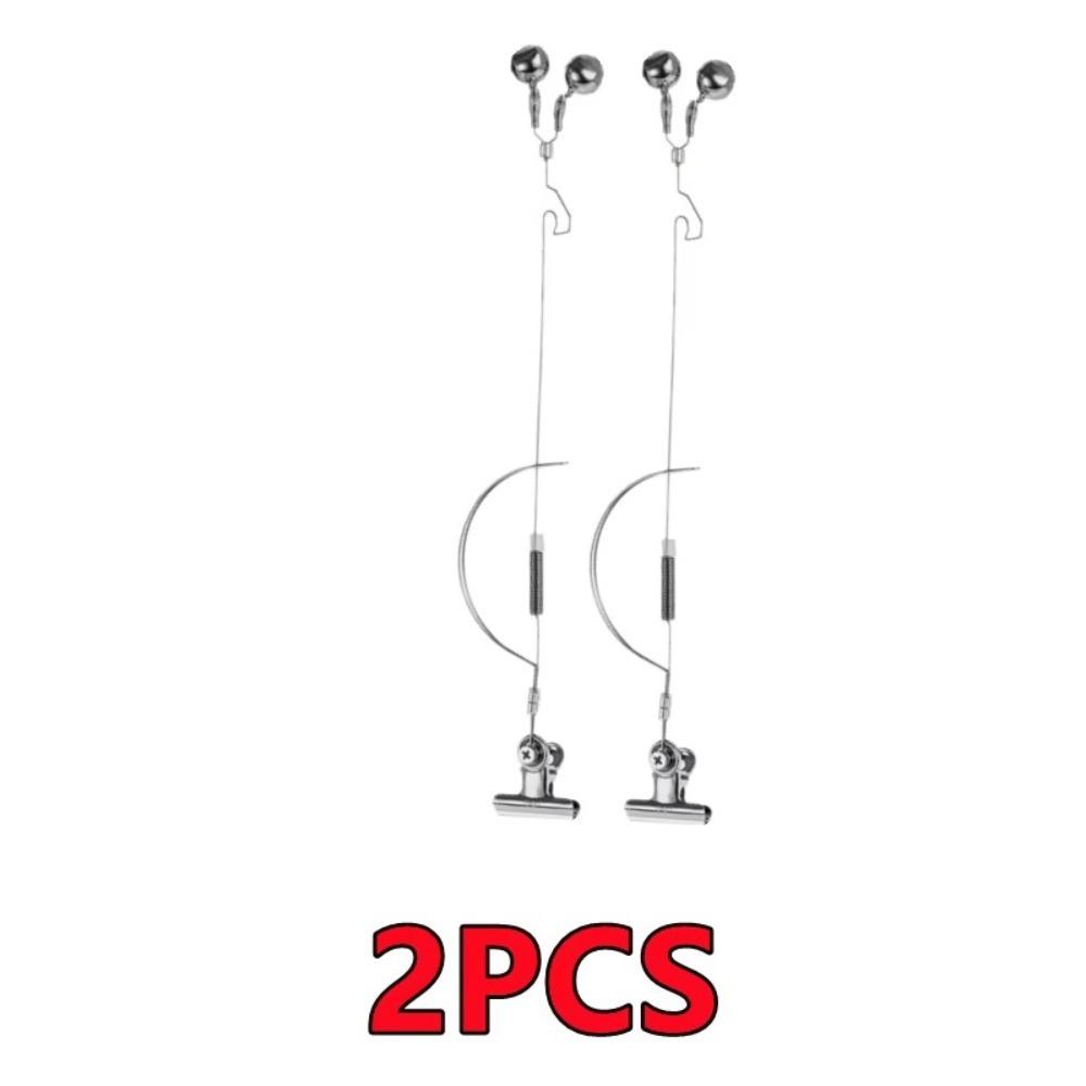2 шт. Крючок с приманкой Регулируемый Двойные колокольчики Кольцо Антикоррозийная Нержавеющая сталь Сигнализатор поклевки Сигнализатор приманки Обнаружение поклевки