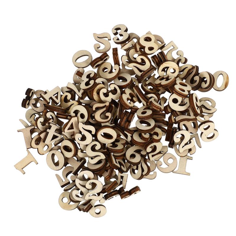 100pcs Premium Natural Wood Slices Christmas Series Unfinished Wooden Number Slices Durable Craft Material For naments