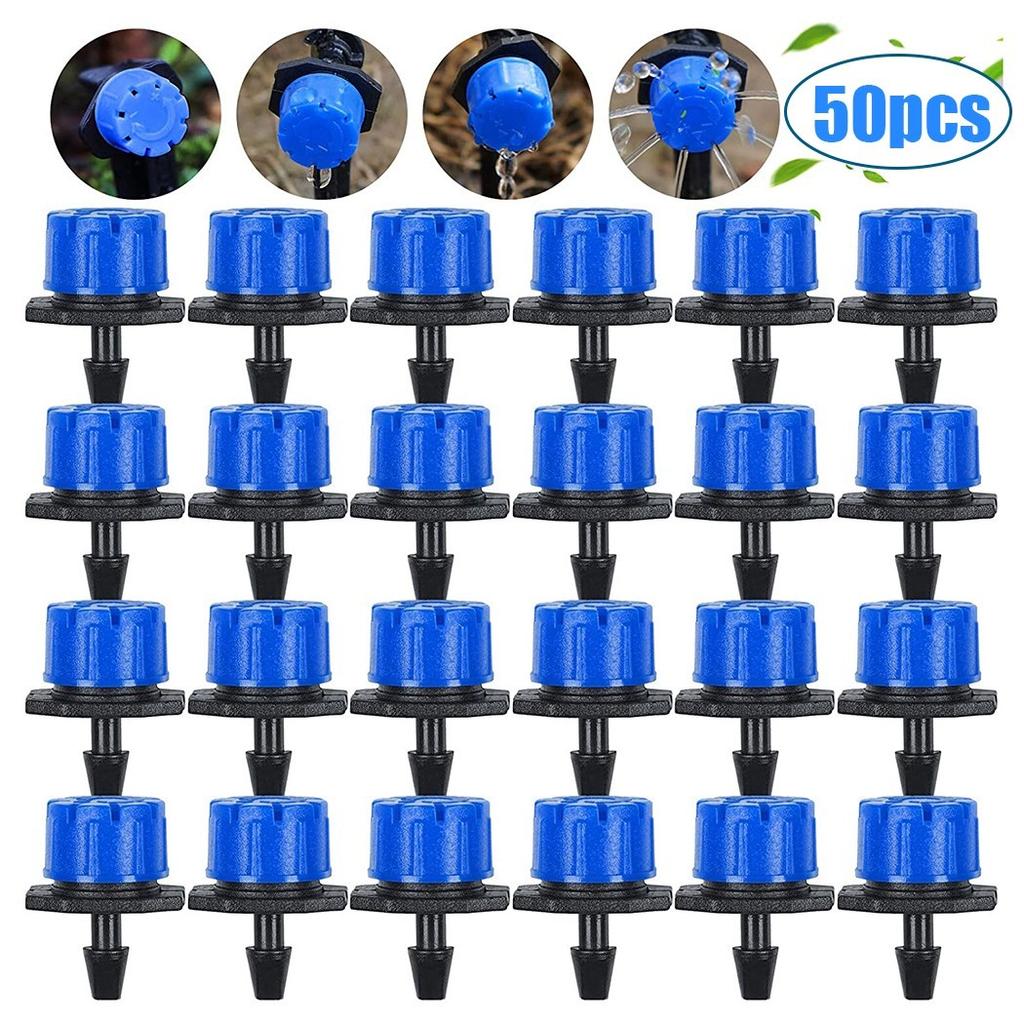 50PCS Adjustable Irrigation Sprinkler Garden Drip Emitters Spray Rotating
