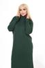 Women's Big Size Dress Green Half Turtleneck Knitted Knitted Dress