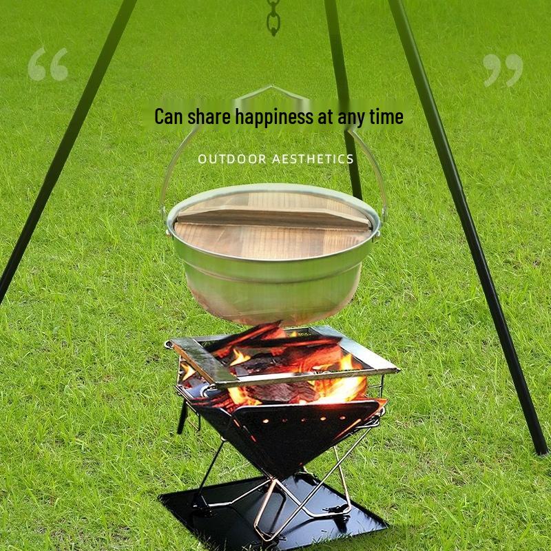

Zhishi Outdoor Camping Stainless Steel Hanging Pot