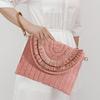 Bag Beach Handmade Bag Large Capacity Fringed Magnetic Closure Straw Crossbody Bag Woven Envelope