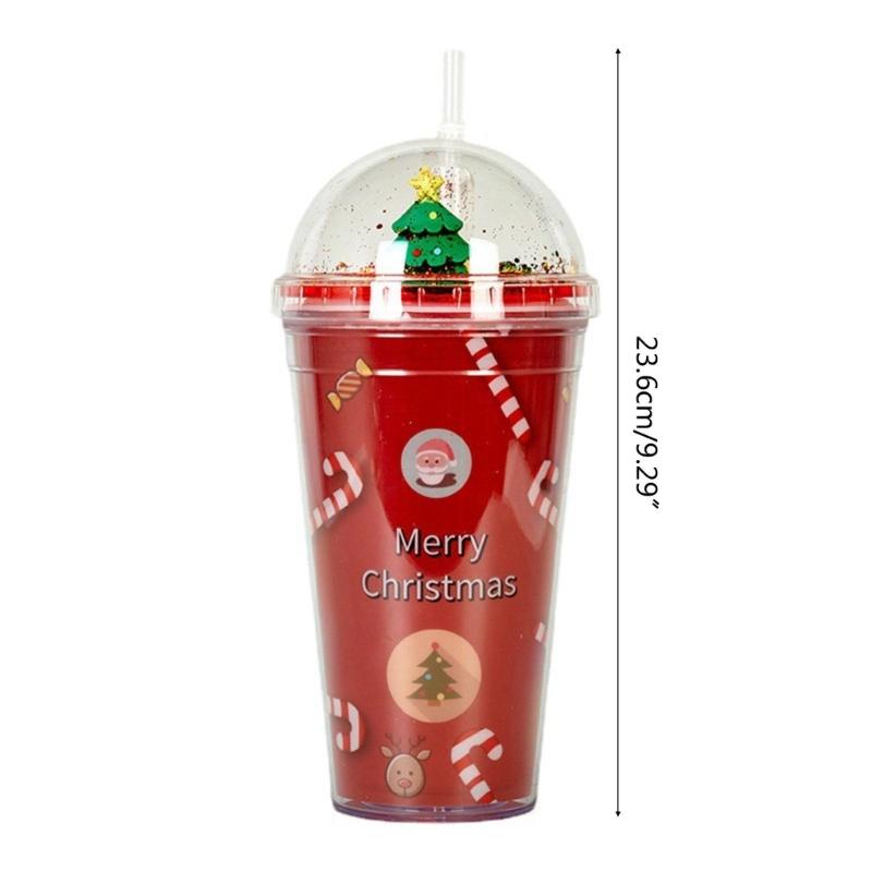 450ml Christmas Cup with Lid Straw Coffee Mug Xmas Cup Water Bottle Christmas Gift Wholesale Xmas Tumbler Reusable