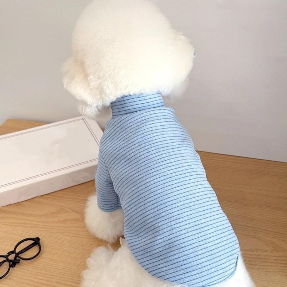 Pet spodní tričko s vysokým límcem Pruhovaný vzor Pet svetr Ležérní psí trička Vnitřní oblečení