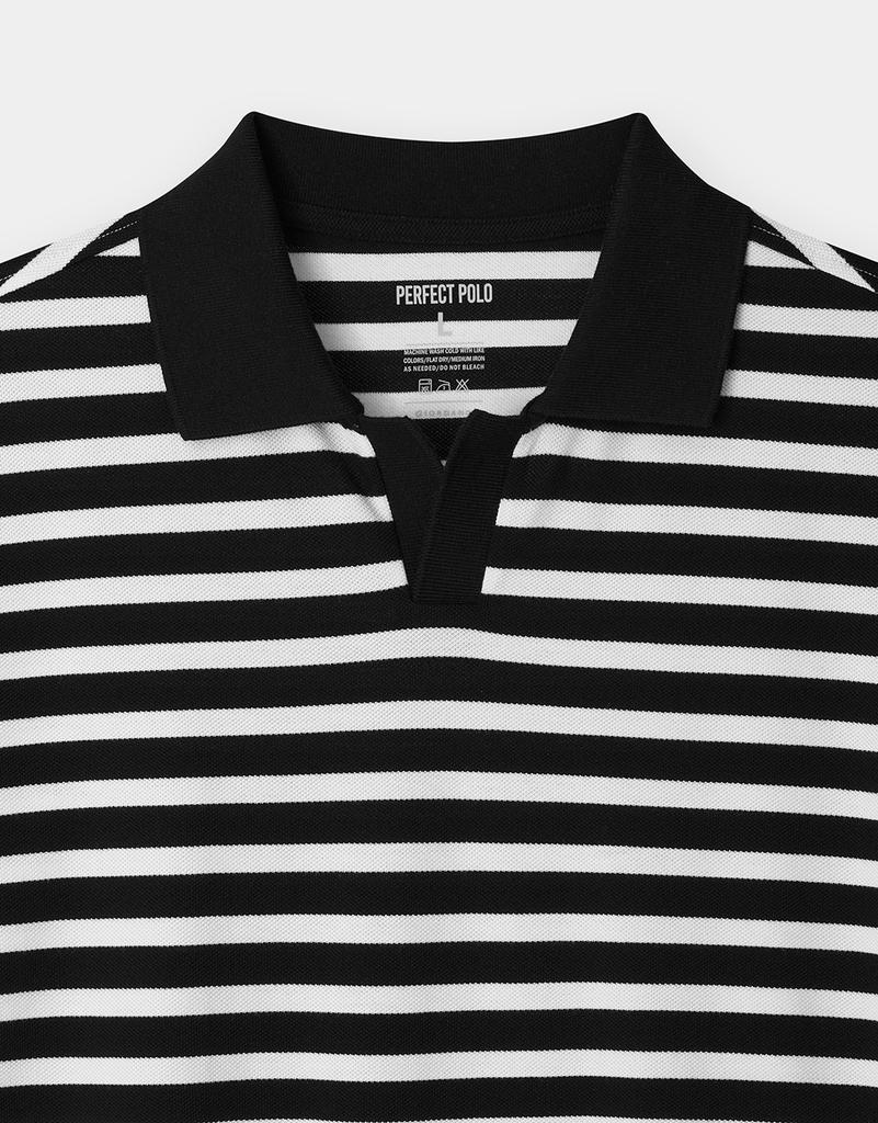 GIORDANO Pique Polo Slit Neck Striped Short Sleeve Collared Shirt 015512 [2 Colors]