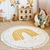 Baby Play Mat Nursery Carpet Bedroom Round Rug Cute Bedside Rugs Tassel Carpets Children Room Decor Floor Mats