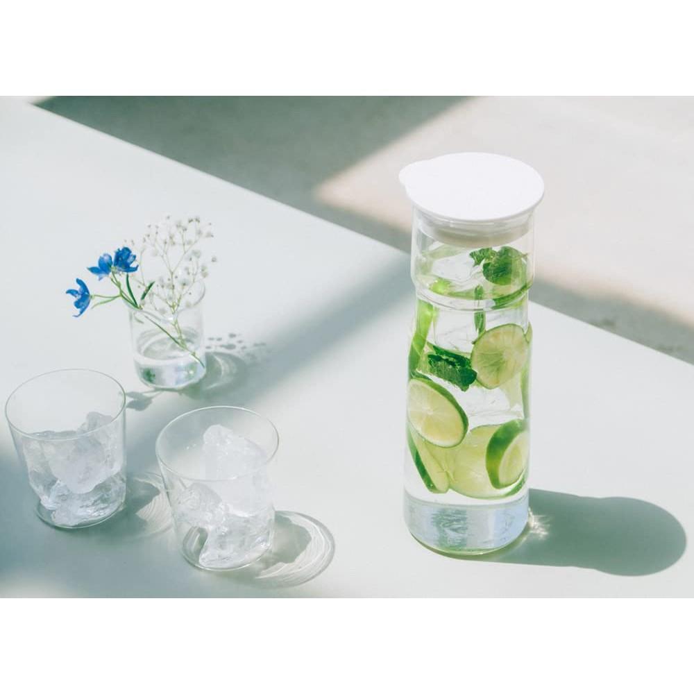 Hario Cold Water Bottle Heat Resistant Glass Free Pot Hold 1000ml White Made In Japan Barley Tea Bottle Tea Refrigerator 6FP-10-W