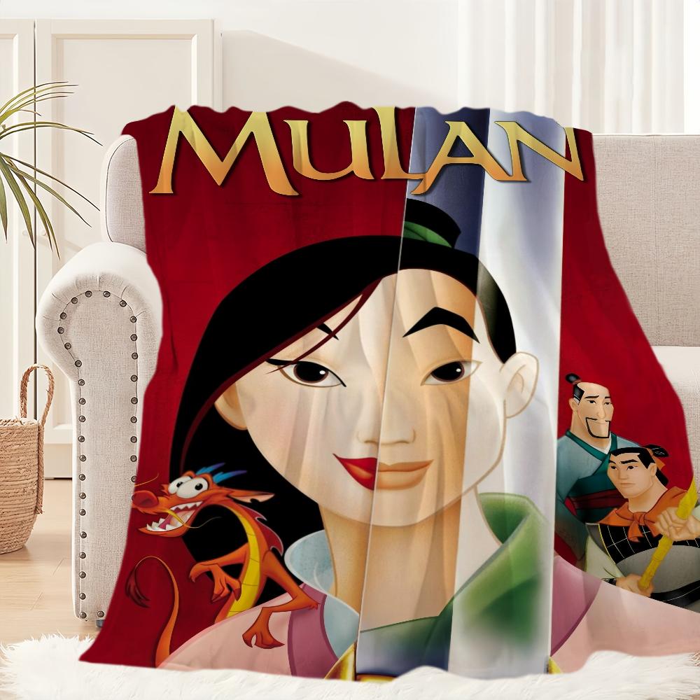 Cartoon Film Blanket Plush Nap Sofa Rug for Living Room M-Mulan Warm Office Bedroom Birthday Home Travel Kid Gifts