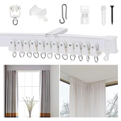 1 Set Curtain Track Accessories 1/3/5m Ceiling Curtain Track Bendable Smooth Sliding