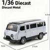 (Bagged) 1/36 scale replica UAZ-452 three-door vintage pullback van, die-cast metal, boy's toy, self-developed simulation.
