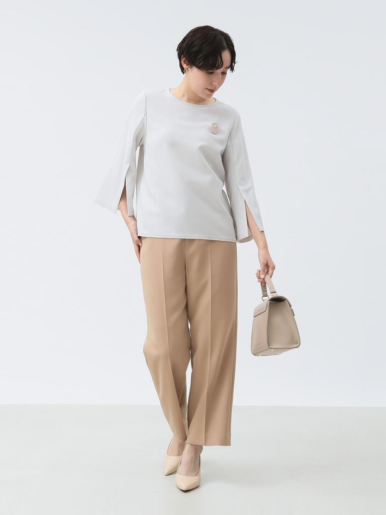 B:MING LIFE STORE by BEAMS Women's L/S Shirt/Blouse, Stretch Pullover (S-O), Light Grey, Size S