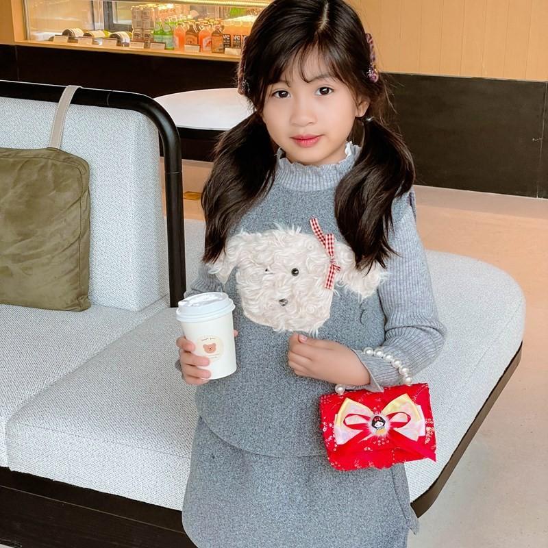 Elegant Little Girls Bow Shoulder Bag Fashionable Chain Strap Versatile Purse Kids