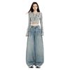 Amerikanische Retro-Stickerei Damen Wide-Leg Jeans - Herbst 2025 Kollektion
