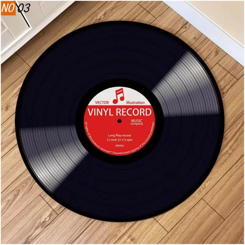 CD Musical Round Carpet Living Room Decoration Teenager Mat Anti Slip Chair Cushion Round Rugs for Bedroom Music Design Rug