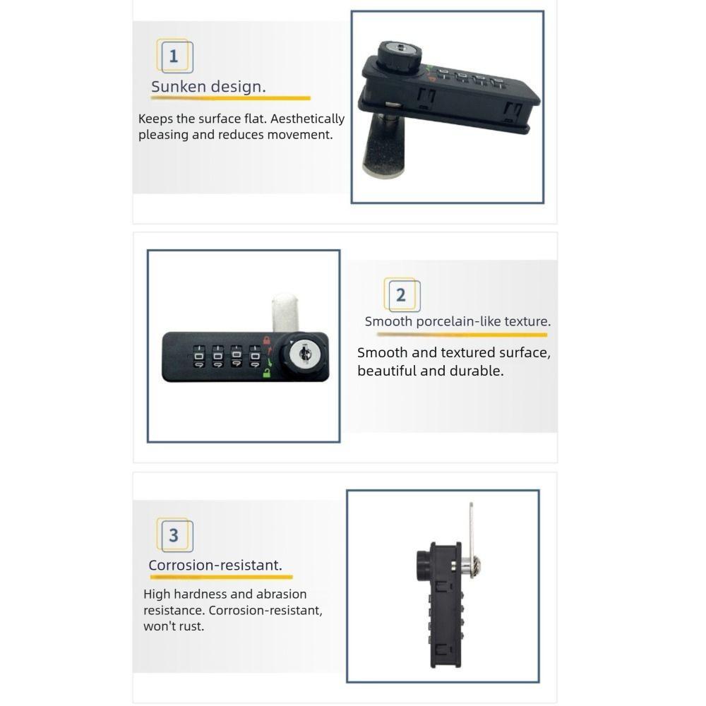 Mechanisches Passwortschloss aus Zinklegierung Diebstahlschutz 4-stelliger Code Passwort Sicherheitsschloss Langlebiges Sicherheits-Schubladenschloss