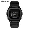 Sanda Couple's New Lift-Hand Light Digital Square Wristwatch