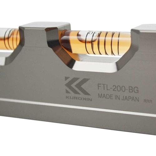 Fujiya Aluminum Level, Black and Gold, Approx. 215mm Wide, Bubble Orange, FTL-200-BG