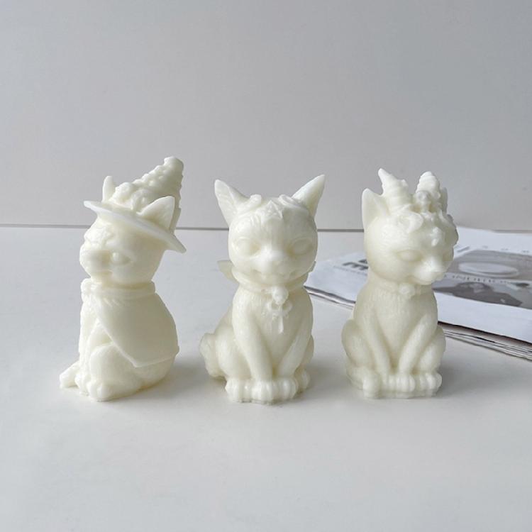 Cat Shape Candle Molds Silicone Molds Resin Casting Mold for Making Candle