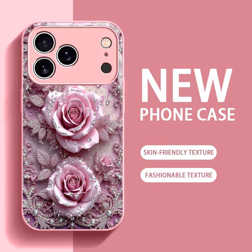Light-colored Flowers Madam PhoneCase Glass PhoneCase for iPhone 17 16 15 14 13 12pm Pro Plus Dropresistant Cellphone Female